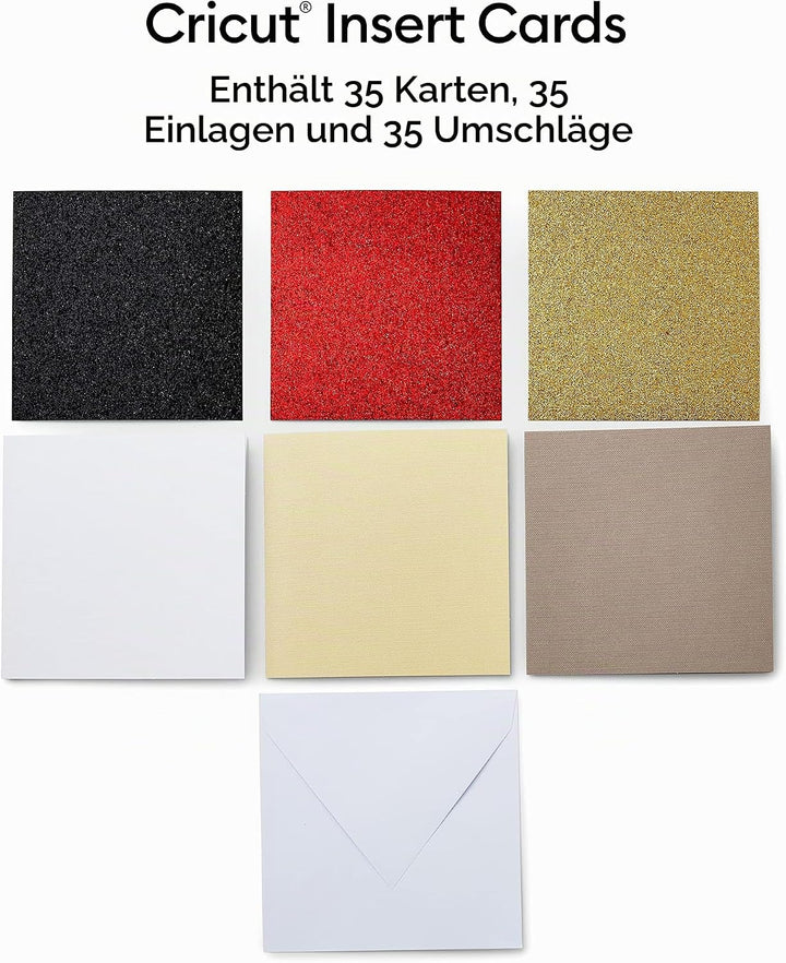 Cricut Insert Cards | Glitz & Glam | 12,1 cm x 12,1 cm (Cricut -Grösse S40) | 35-Pack | Zur Verwendu