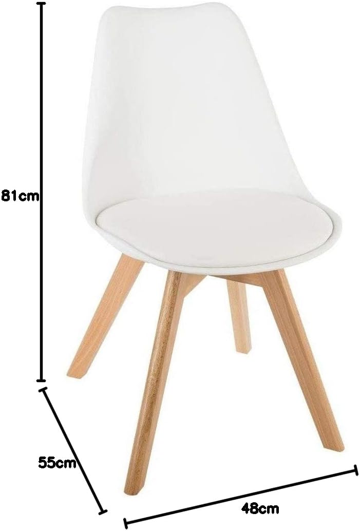 Stuhl Baya weiss - Beine aus Buche - Weiss - Atmosphera créateur d'intérieur Beige || Weiss, Beige |