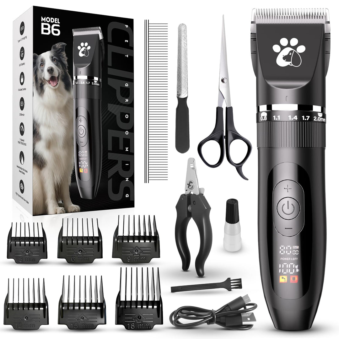Hundeschermaschine für die Fellpflege, 3 Geschwindigkeiten, geräuscharm, schnurlos, Haustierpflegese
