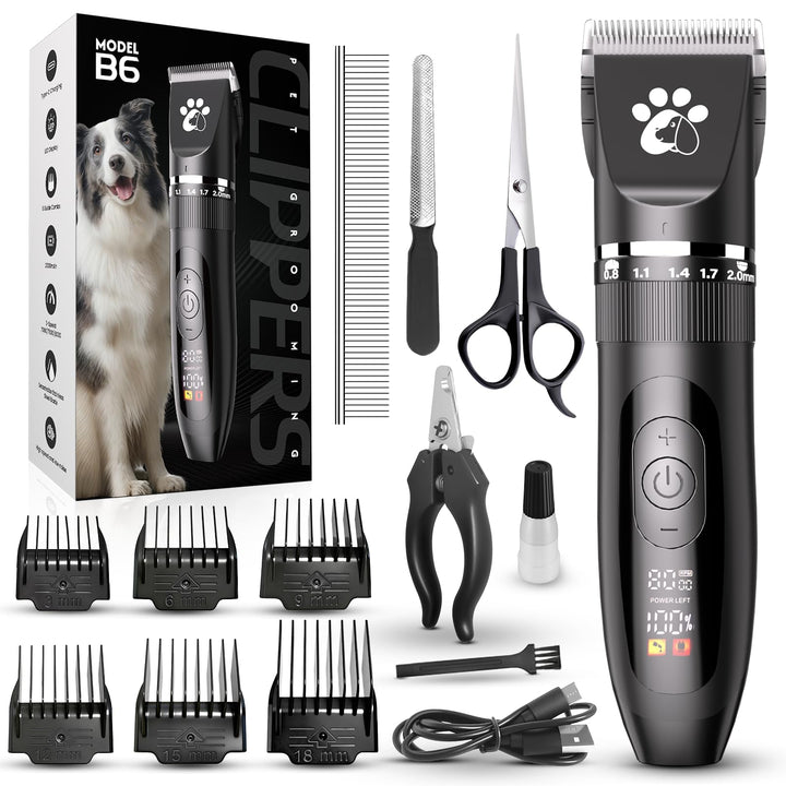 Hundeschermaschine für die Fellpflege, 3 Geschwindigkeiten, geräuscharm, schnurlos, Haustierpflegese
