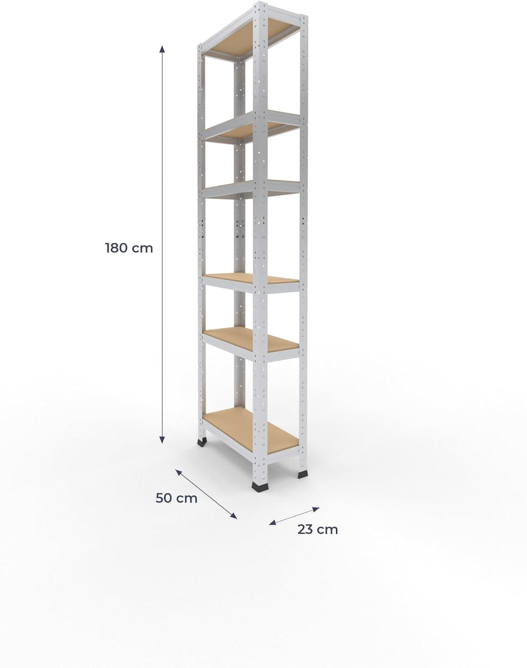 shelfplaza® 180x23x50cm Home Schwerlastregal verzinkt/Metallregal mit 6 Böden/Kellerregal Metall, Ga
