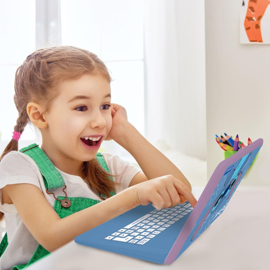 Lexibook, Disney Stitch, Bilingualer Lern-Laptop Disney Stitch, 170 Aktivitäten auf Englisch/Deutsch
