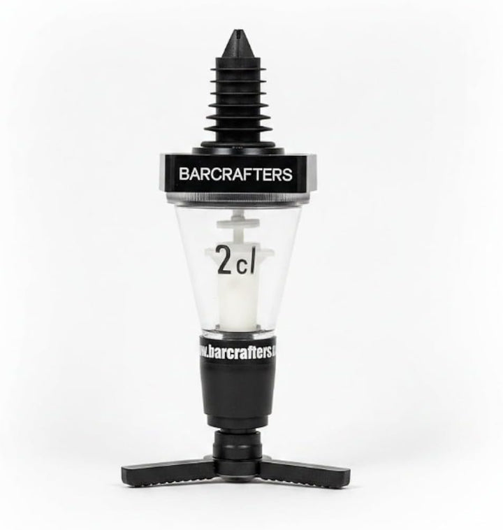 BARCRAFTERS Dosierer Spirituosen Reihenhalterung / 2er Wandhalterung inkl. 2 Portionierer 2 cl | Fla