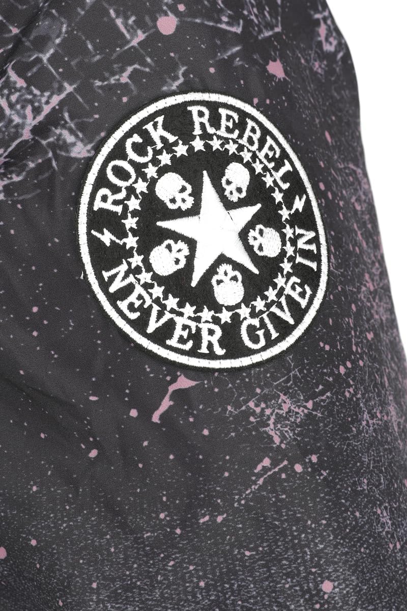 Rock Rebel by EMP Damen dunkelgraue Winterjacke mit Backprint S Grau, S Grau
