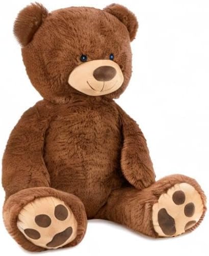 BRUBAKER XXL Teddybär 100 cm gross - Braun - Stofftier Plüschtier Kuscheltier, Braun