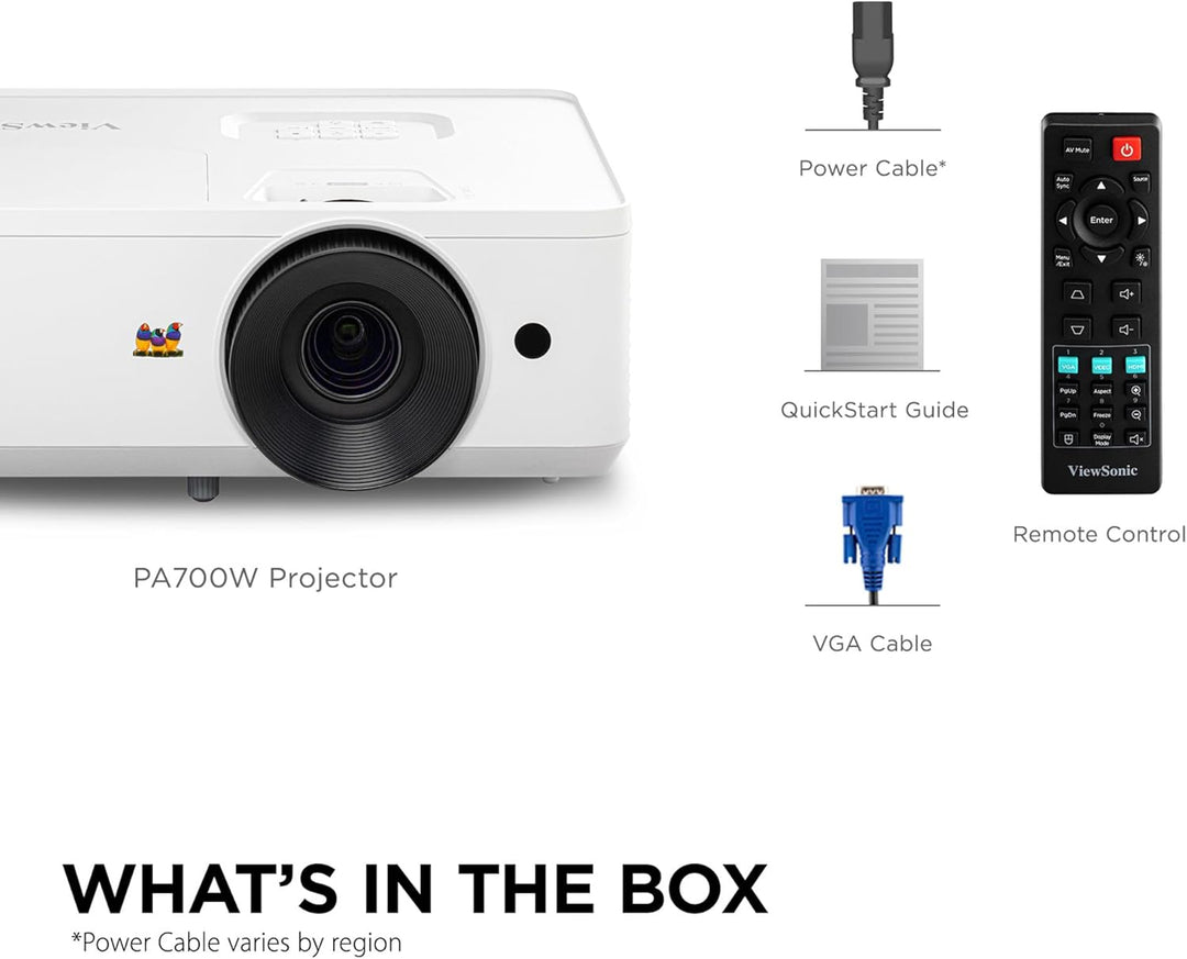 ViewSonic PA700W 4.500 ANSI Lumen WXGA Business & Bildung Projektor, Dual HDMI, USB Typ A WXGA (1280