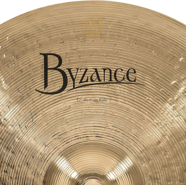Meinl Cymbals Byzance Brillant Ride Medium 22 Zoll (Video) Schlagzeug Becken (55,88cm) B20 Bronze, B