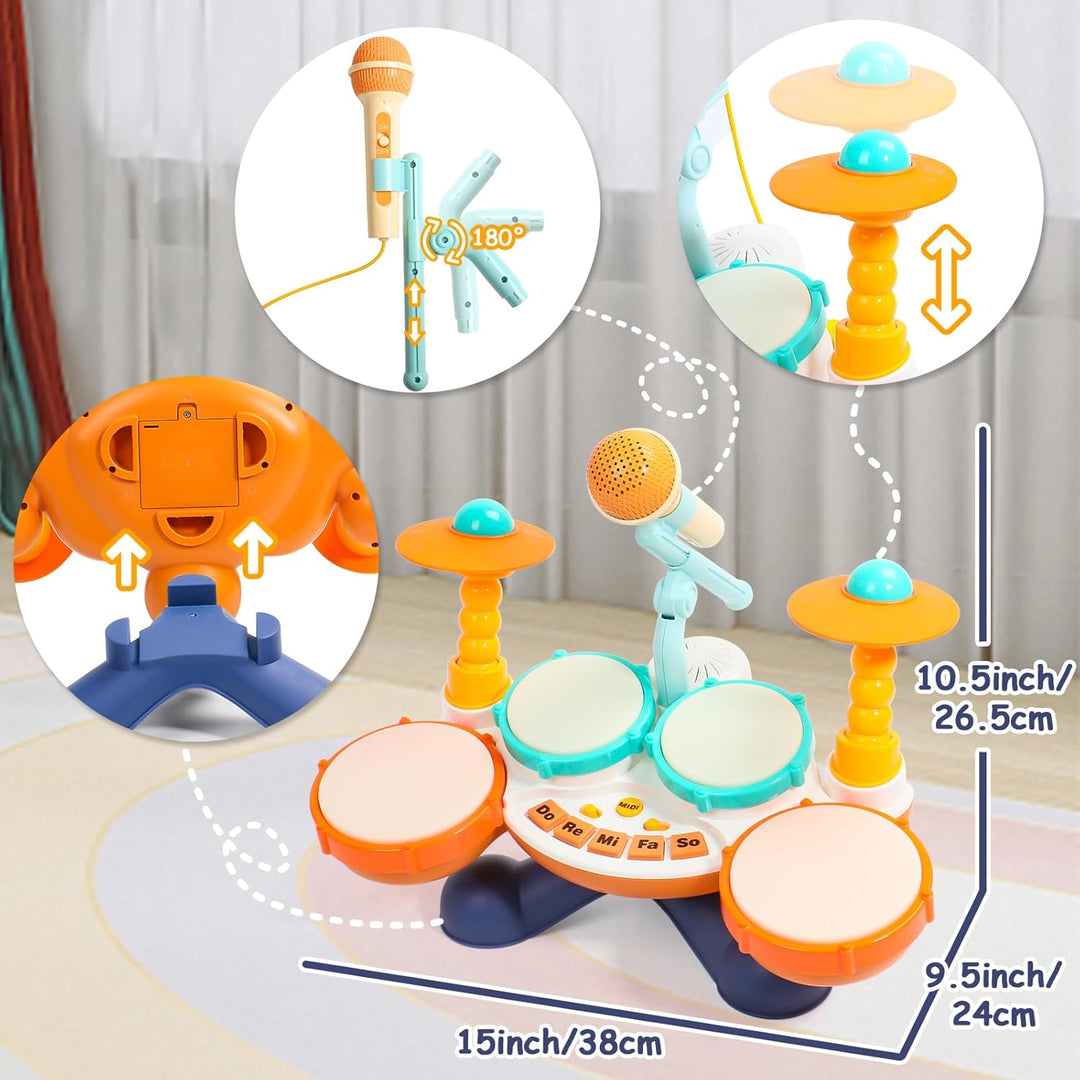 Schlagzeug Kinder Baby Spielzeug- Trommel Kinder Musikinstrumente für Kinder ab 1 Jahr Babyspielzeug