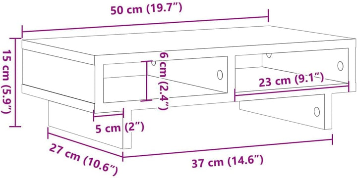 vidaXL Monitorständer Räuchereiche 50x27x15 cm Holzwerkstoff Räuchereiche 50 x 27 x 15 cm, Räucherei