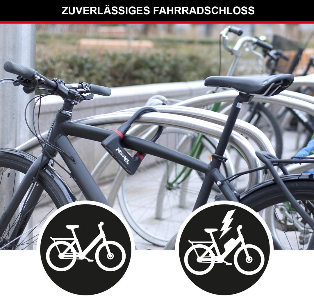 MASTER LOCK Bügelschloss [Schlüsselschloss] [Zertifiziertes Fahrrad Schloss] 8278EURDPRO - Ideal für