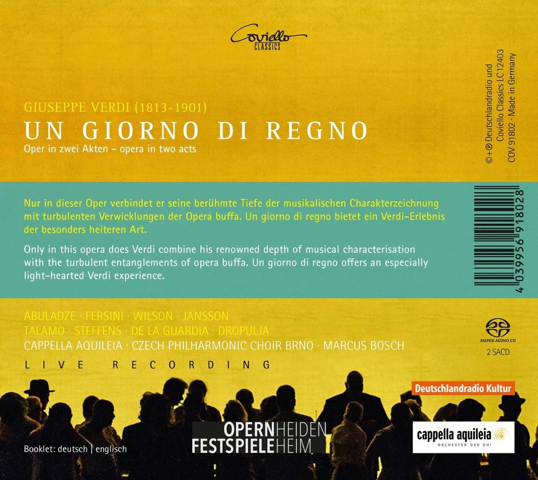 Verdi: Un Giorno di Regno - Oper in 2 Akten, Audio-CD