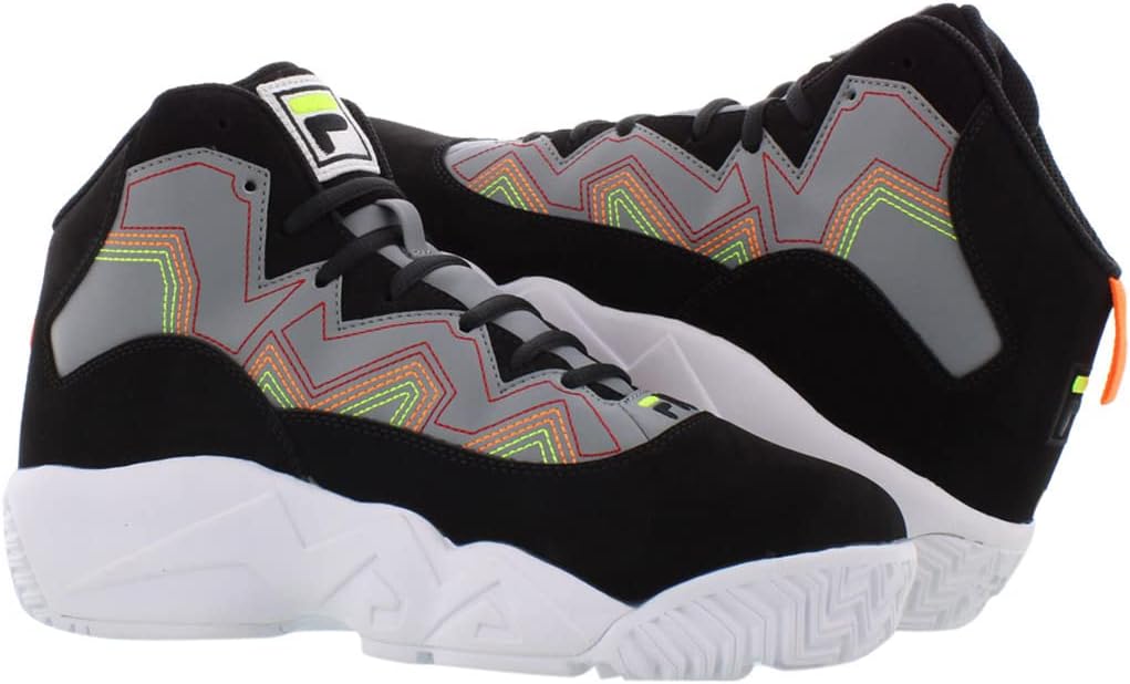 FILA Herren Leichte Basketball Mittelhohem Schaft Sneaker 43 EU Monument Schwarz Shocking Orange, 43