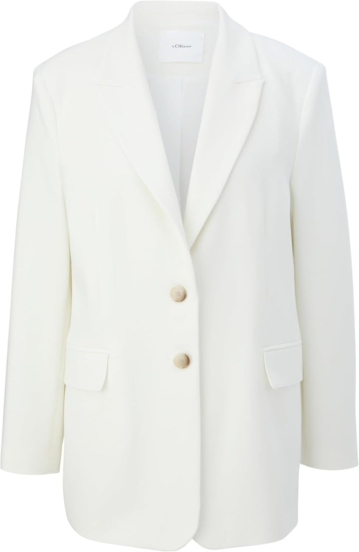 s.Oliver Blazer aus Baumwollstretch 40 Weiss, 40 Weiss