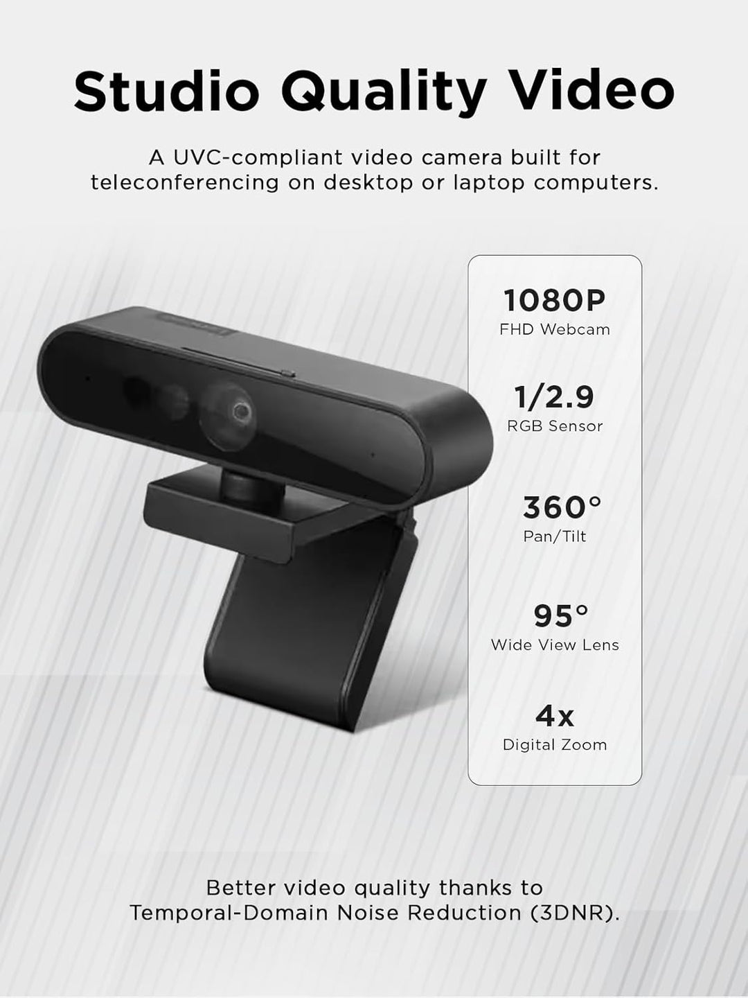 Unbekannt Lenovo Performance FHD Webcam - Webcam - schwenken/neigen Schwarz Einheitsgrösse, Schwarz