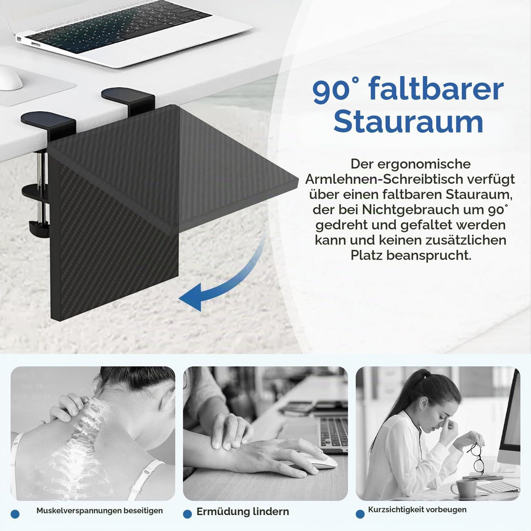 Ergonomische Schreibtisch Verlängerung 30×15cm 90° Faltbare Armauflage Schreibtisch Extender Armlehn