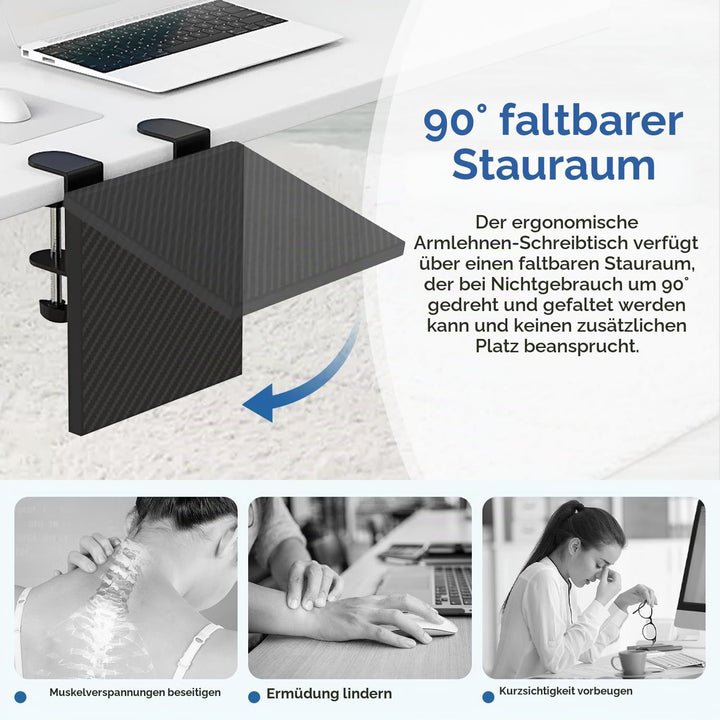 Ergonomische Schreibtisch Verlängerung 30×15cm 90° Faltbare Armauflage Schreibtisch Extender Armlehn
