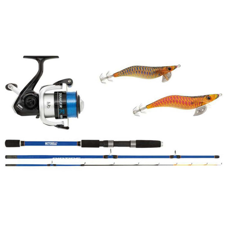 Mitchell Riptide R Squid Tintenfisch ruten und rollen combo set