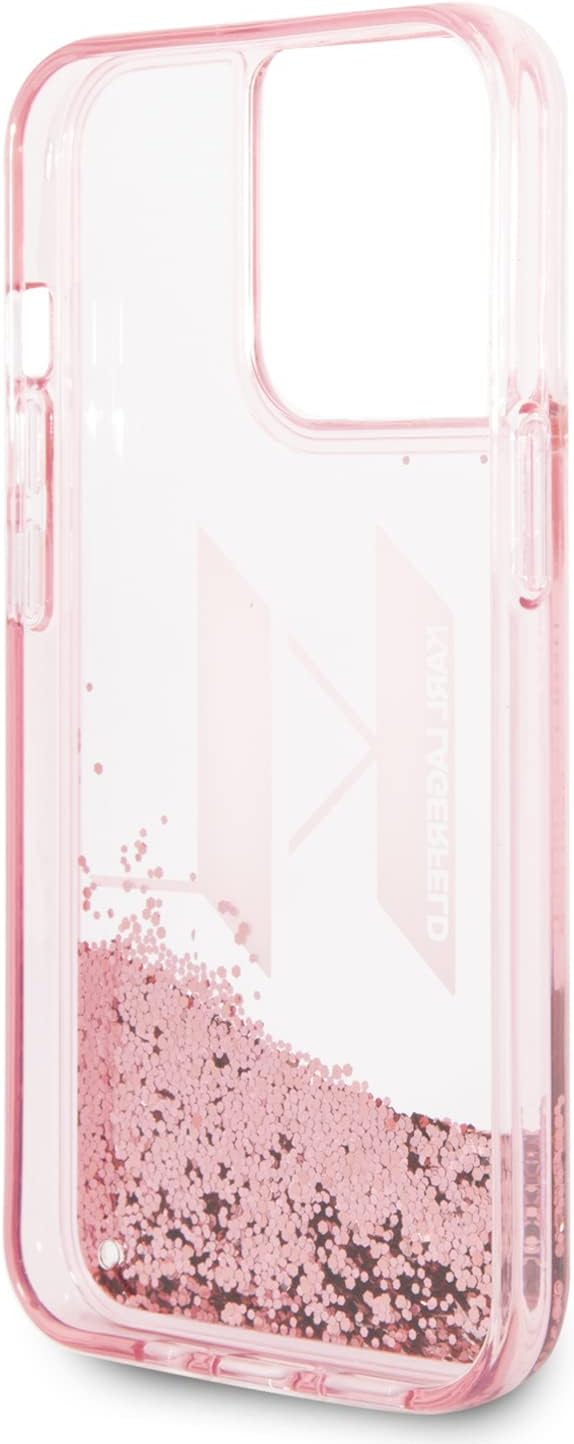 Karl Lagerfeld KLHCP14LLBKLCP Hülle für iPhone 14 Pro 6,1" rosa/pink hardcase Liquid Glitter Big KL