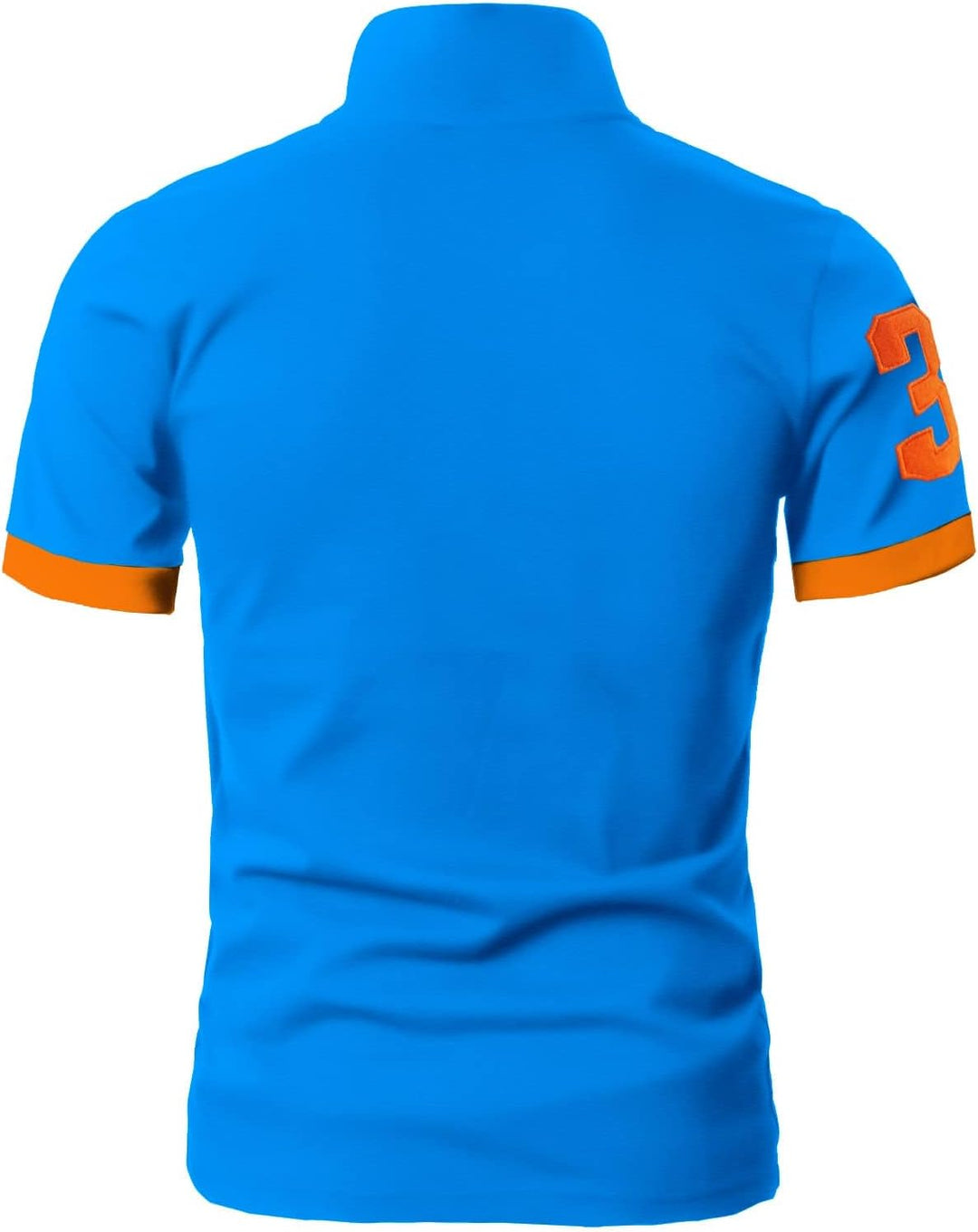 GLESTORE Poloshirt Herren Männer Hemd Herren Kurzarm Shirt Sommer L Blau&orange, L Blau&orange
