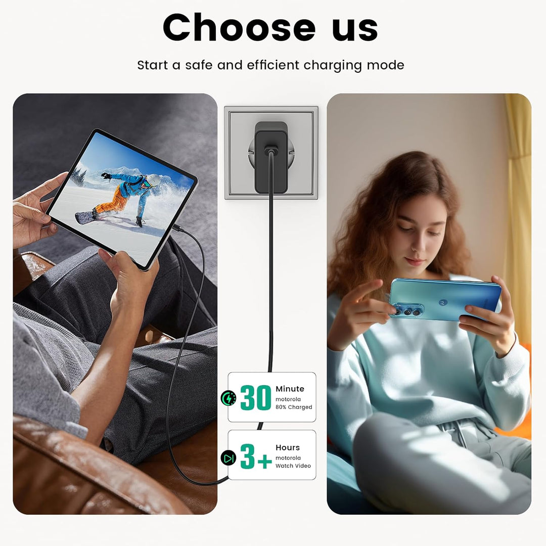 125W USB C Ladegerät Ladekabel für Motorola Edge 70, 60 Neo, 60 Pro, 50 Ultra, 50 Pro, 40 Neo, 40 Pr