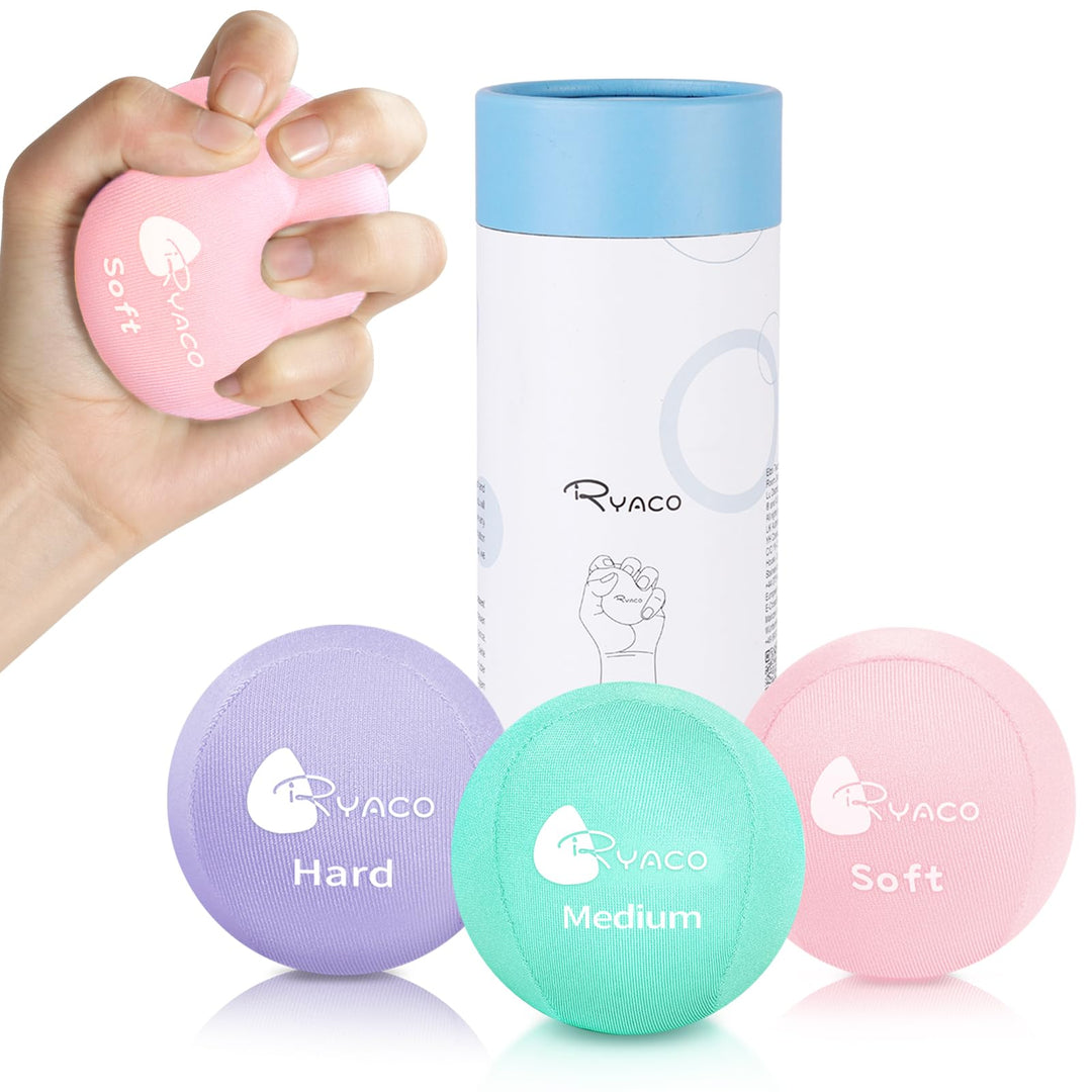 RYACO Handtherapie-Übungs-Stressball-Bundle – 3er-Set – Stressball mit dynamischem Widerstand und Gr