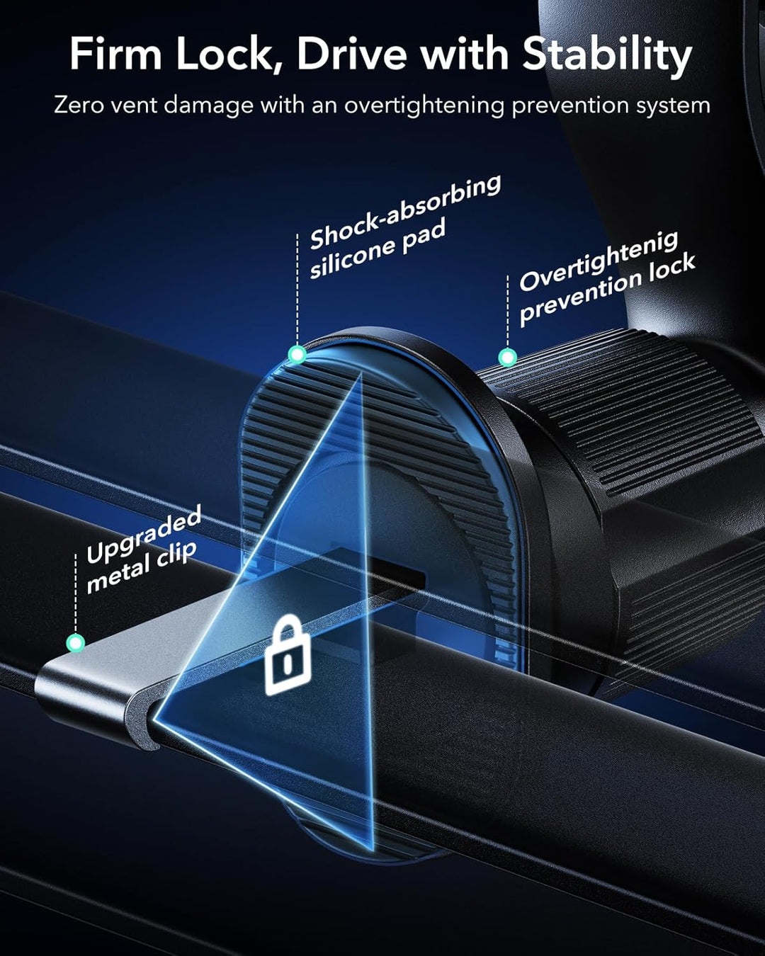 ESR OmniLock Qi2.2 Zertifiziert 25W MagSafe Autohalterung Ladegerät mit CryoBoost, Handykühlung, Han