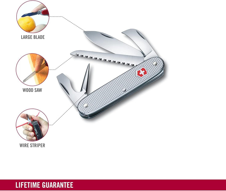 Victorinox Swiss Army 7 Alox, Schweizer Taschenmesser, Multitool, 7 Funktionen, Mit Holzsäge, Stech-