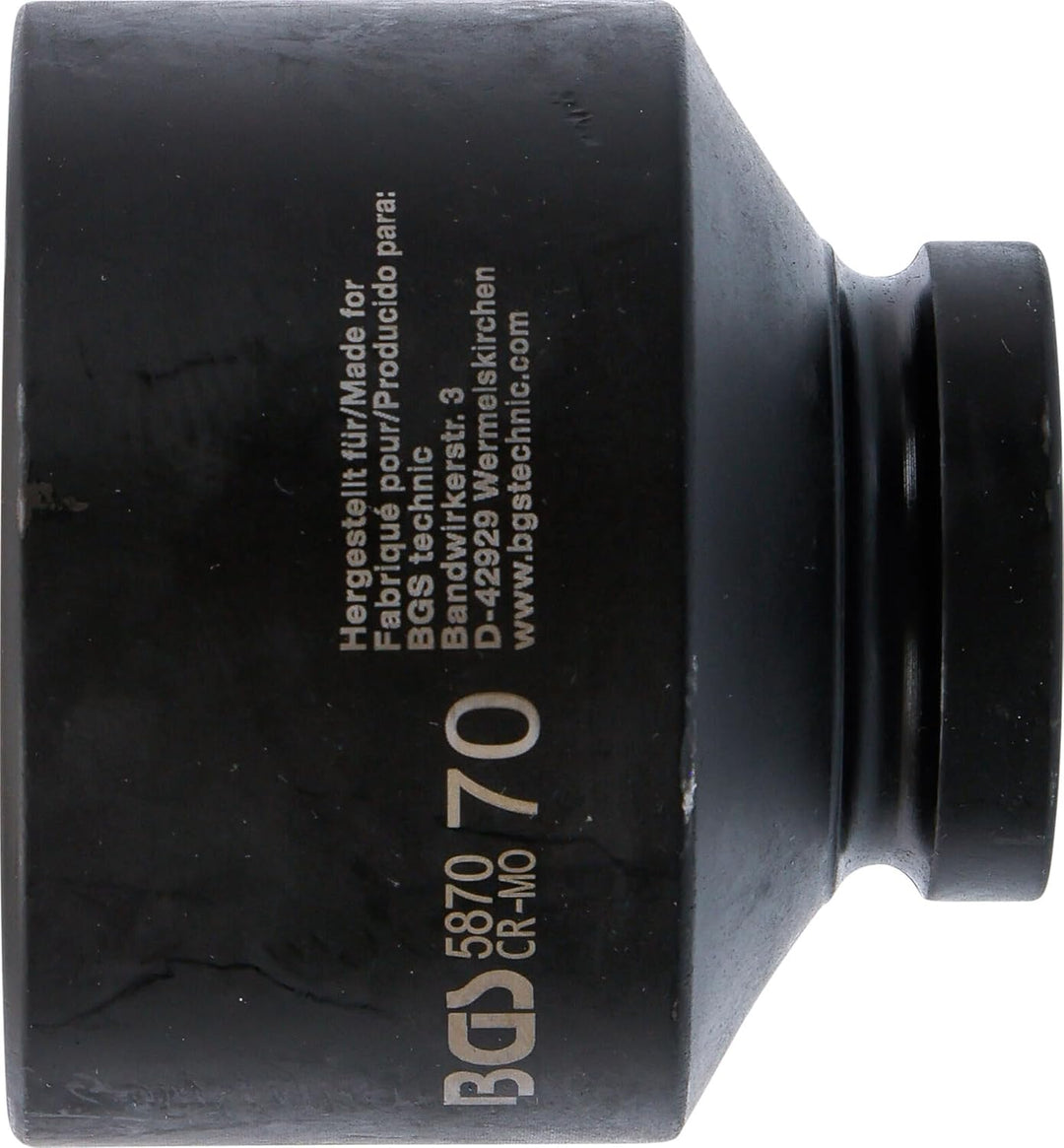 BGS 5870 | Kraft-Steckschlüssel-Einsatz Sechskant | 25 mm (1") | SW 70 mm Schlüsselweite: 70 mm, Sch