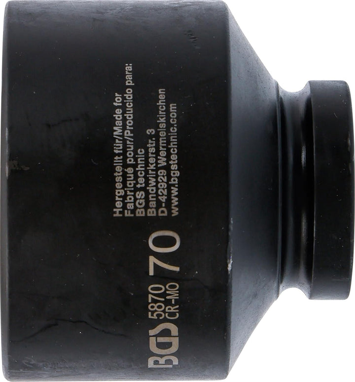 BGS 5870 | Kraft-Steckschlüssel-Einsatz Sechskant | 25 mm (1") | SW 70 mm Schlüsselweite: 70 mm, Sch
