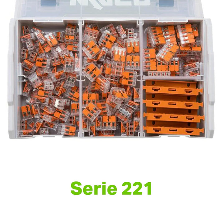 WAGO Original-Set, L-Boxx Mini, Verbindungsklemmen mit Hebel, Serie 221, 887-952, Lichtgrau, 229 Ver