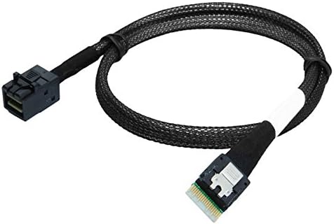 Xiwai Slimline SAS 4.0 SFF-8654 4i 38pin Host auf HD Mini SAS 4i SFF-8643 36pin Zielkabel, 50 cm