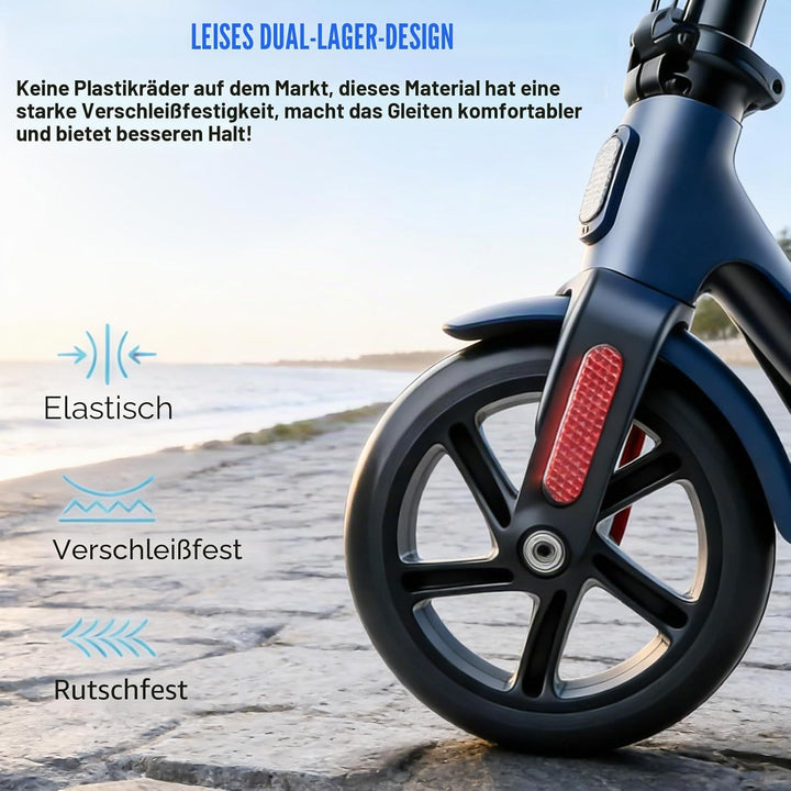 2 Stück Stunt Scooter Rollen 200mm, Ersatzräder mit Zweiachsig, Hochwertige Vollgummi-Rollen, Scoote