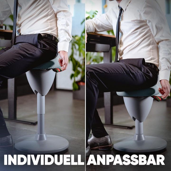 SteinLife Cone Bürohocker Ergonomisch [TESTSIEGER] Stehhocker Höhenverstellbar [58-83cm] Ergonomisch