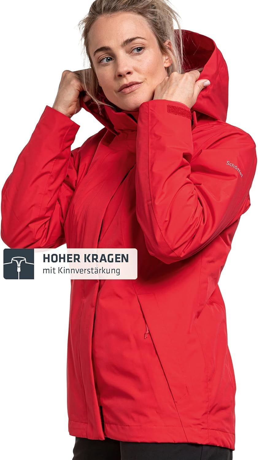 Schöffel Damen 3in1 Jacket Partinello L, wind- und wasserdichte Winterjacke mit separat verwendbarer