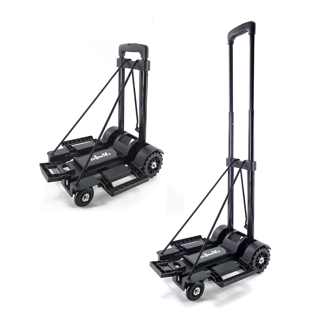 Dolly Cart mit 4 Rädern Teleskop Lron Tube Pull, Handwagen mit elastischem Seil, nach dem Zusammenkl