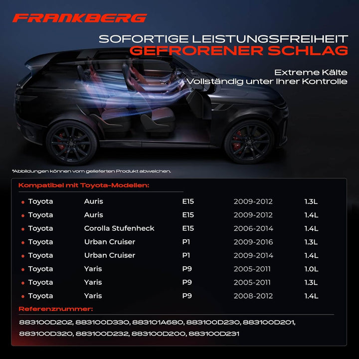 Frankberg Klimakompressor Klimaanlage Kompatibel mit Yaris KSP9 NCP9 NSP9 SCP9 ZSP9 1.3L 1.4L 2008-2