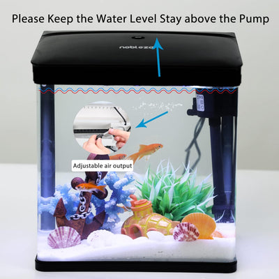 Nobleza - 7L Mini Aquarium Komplettset, Nano Aquarium Stabiles Einsteigerbecken mit LED-Beleuchtung