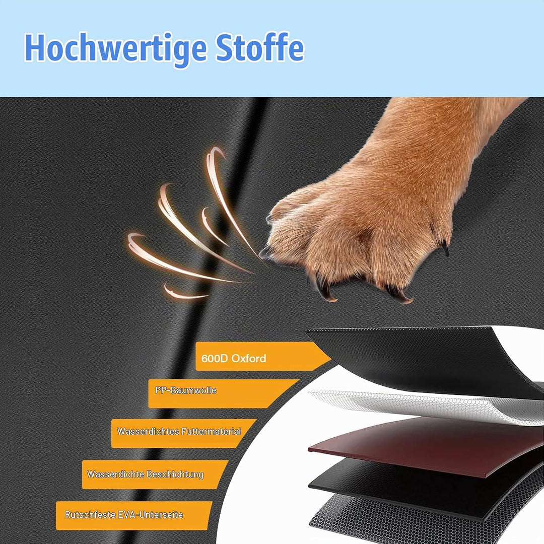 AiQInu Kofferraumschutz Hund 184 x 105cm, Kofferraum Schutzmatte mit Seiten und Ladekantenschutz, Wa