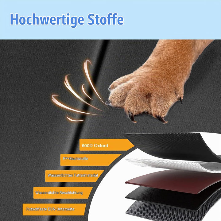 AiQInu Kofferraumschutz Hund 184 x 105cm, Kofferraum Schutzmatte mit Seiten und Ladekantenschutz, Wa