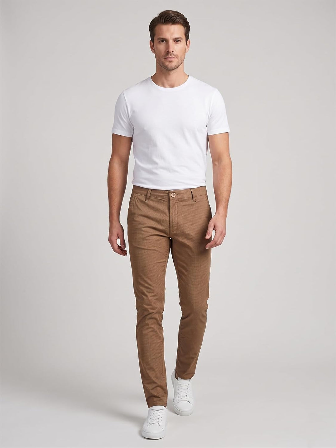 Rock Creek Herren Chino Hose Slim Fit Business Hosen RC-2154 29W / 32L Dunkelbeige, 29W / 32L Dunkel