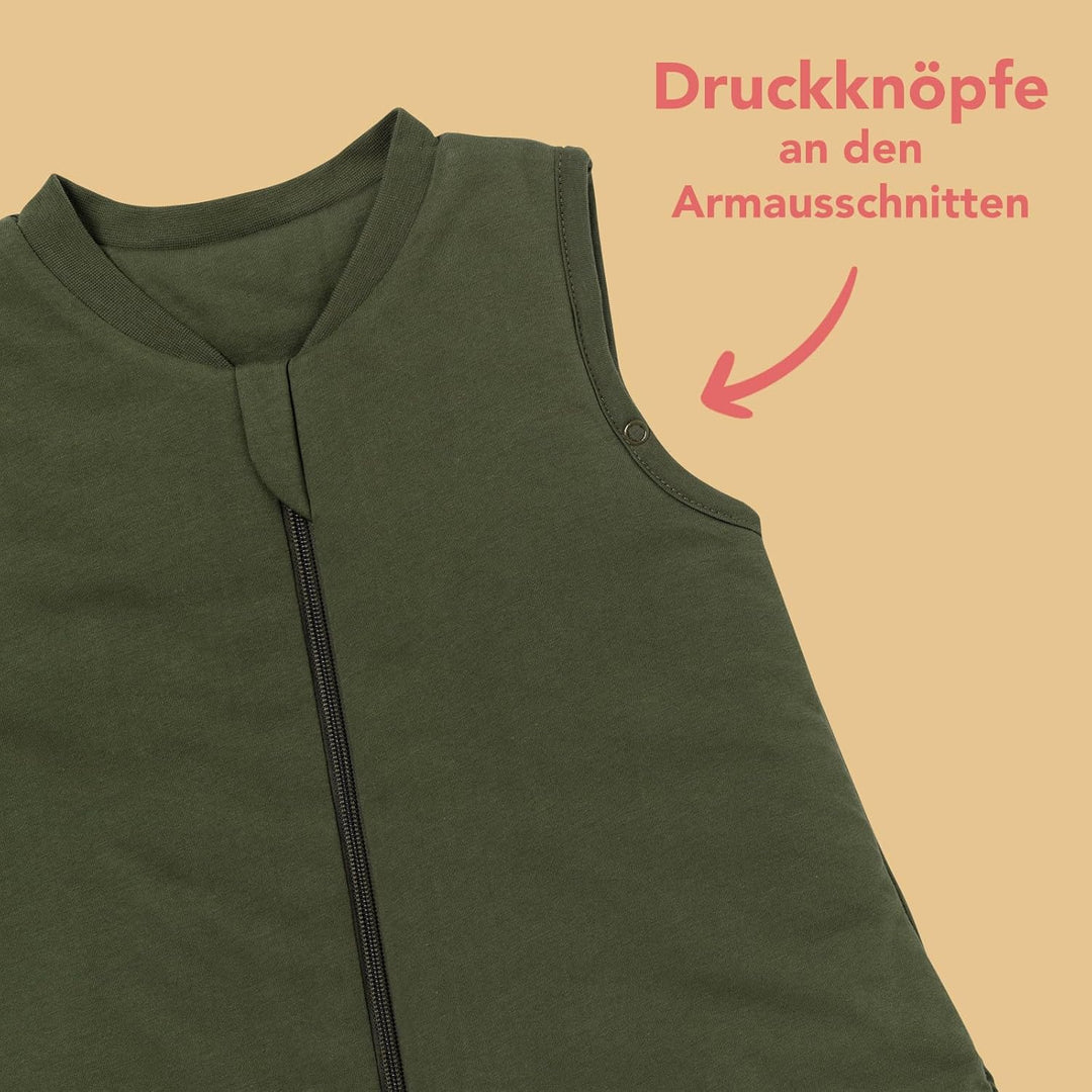 Schlummersack leicht gefütterter Babyschlafsack Frühjahr/Sommer 1.0 Tog für Mädchen und Jungs - in v