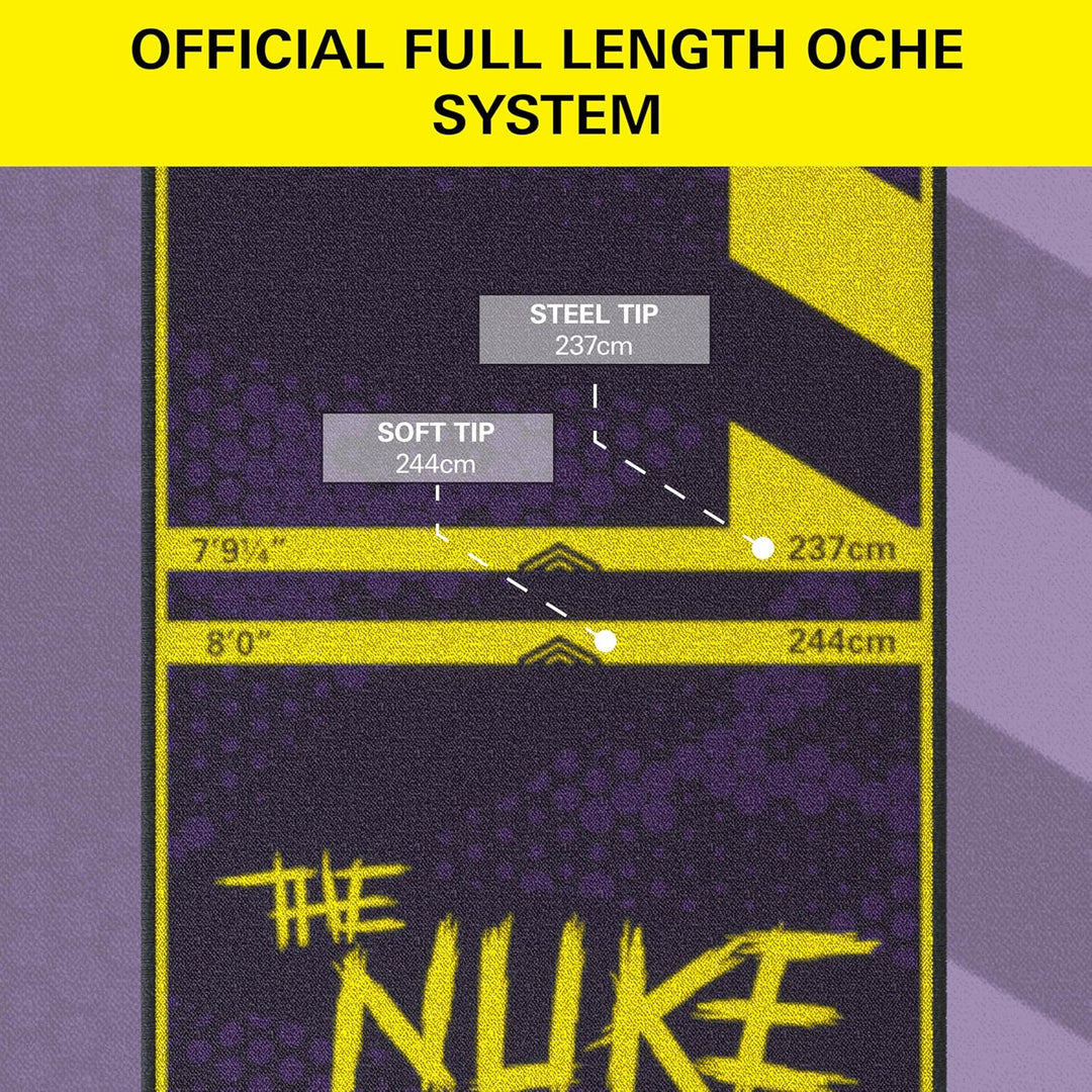 TARGET Darts Luke Littler Dartmatte, The Nuke Darts Matte | Dart Oche Matte mit Soft- und Steeldarts