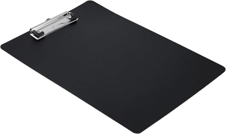 10er Klemmbrett A4, Clipboard A4 Schwarz, Schreibbrett mit Metallklemme und Aufhängeose, Kunststoff