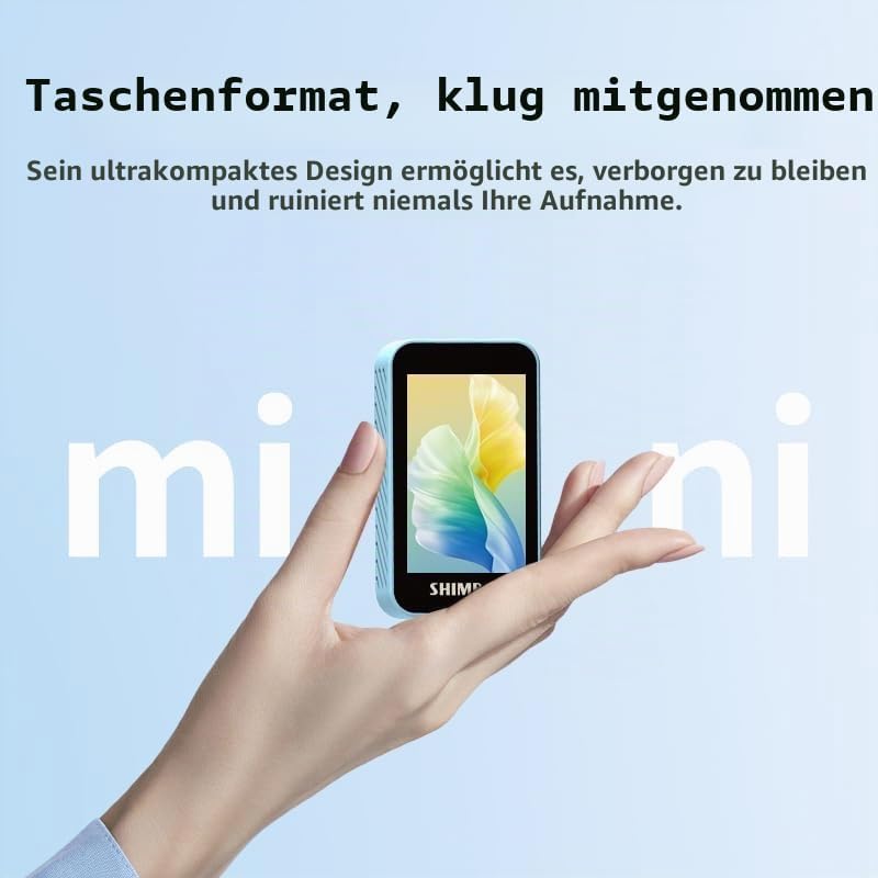 Shimbol CP5 Mini Selfie-Monitor-Bildschirm - 2,2" kabelloser Rückkamera-Monitor fürs iPhone &amp; Androi