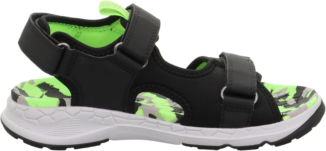 Superfit Jungen Criss CrossSandale 29 EU Schwarz Hellgrün 0000, 29 EU Schwarz Hellgrün 0000