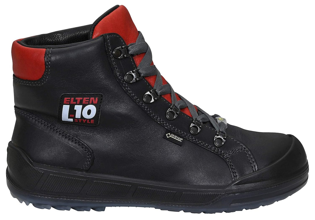 ELTEN Sicherheitsschuhe DELUXE GTX Mid ESD S3 CI, Herren, Leder, Stahlkappe, leicht, sportlich, Schw