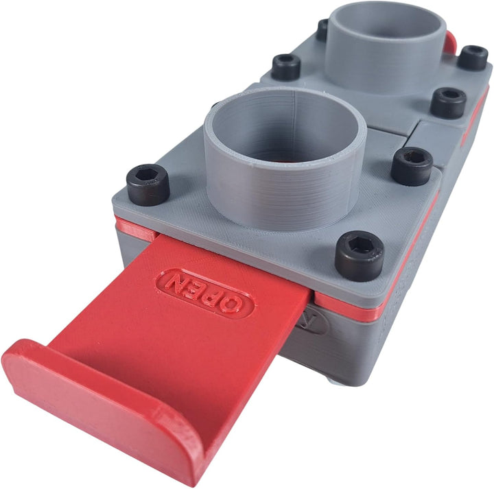GENERISCH 2/3 Wegeventil für Absauganlage | Durchmesser 50mm | BlastGate DN 50 mit manuellem Sperrsc