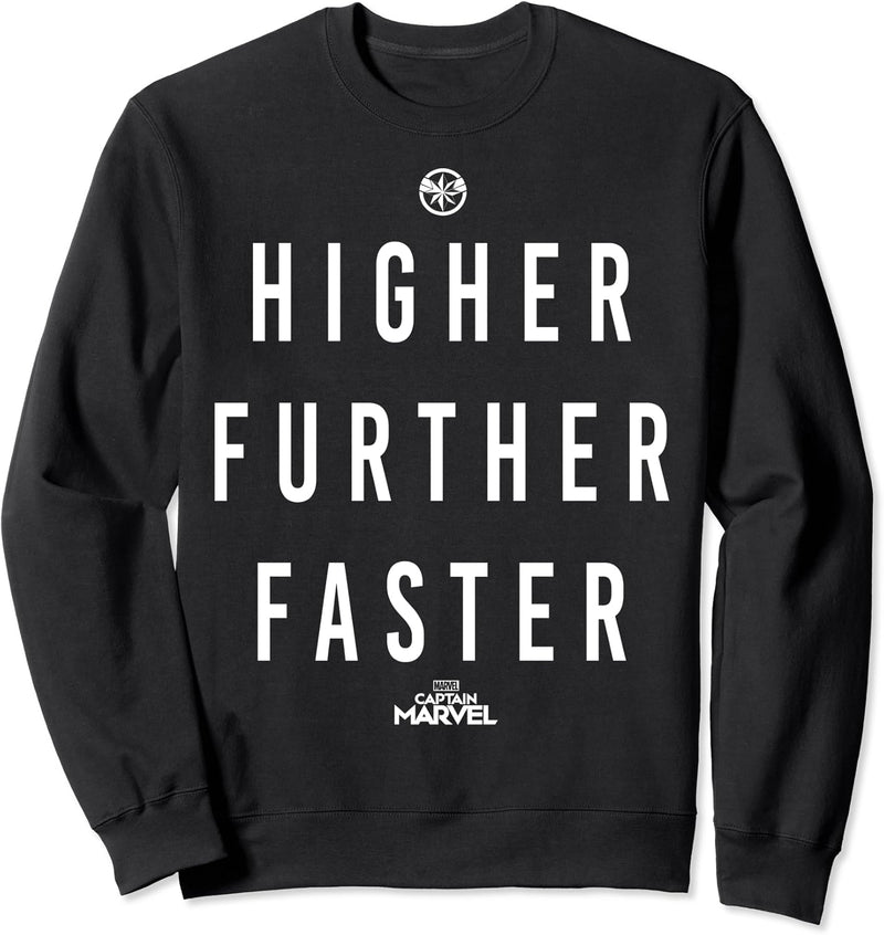 Captain Marvel Higher Further Faster Text Sweatshirt