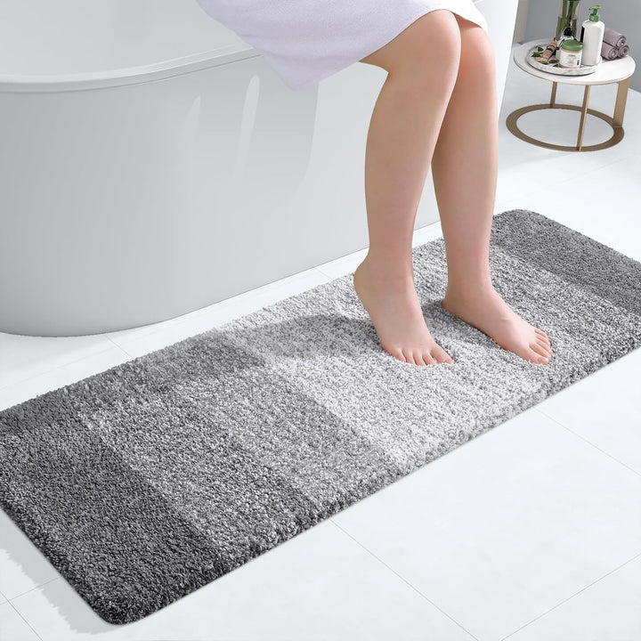 Homaxy Weich Badezimmerteppich 40x120 cm, rutschfest waschbar Badematte Flauschige Hochflor Badteppi