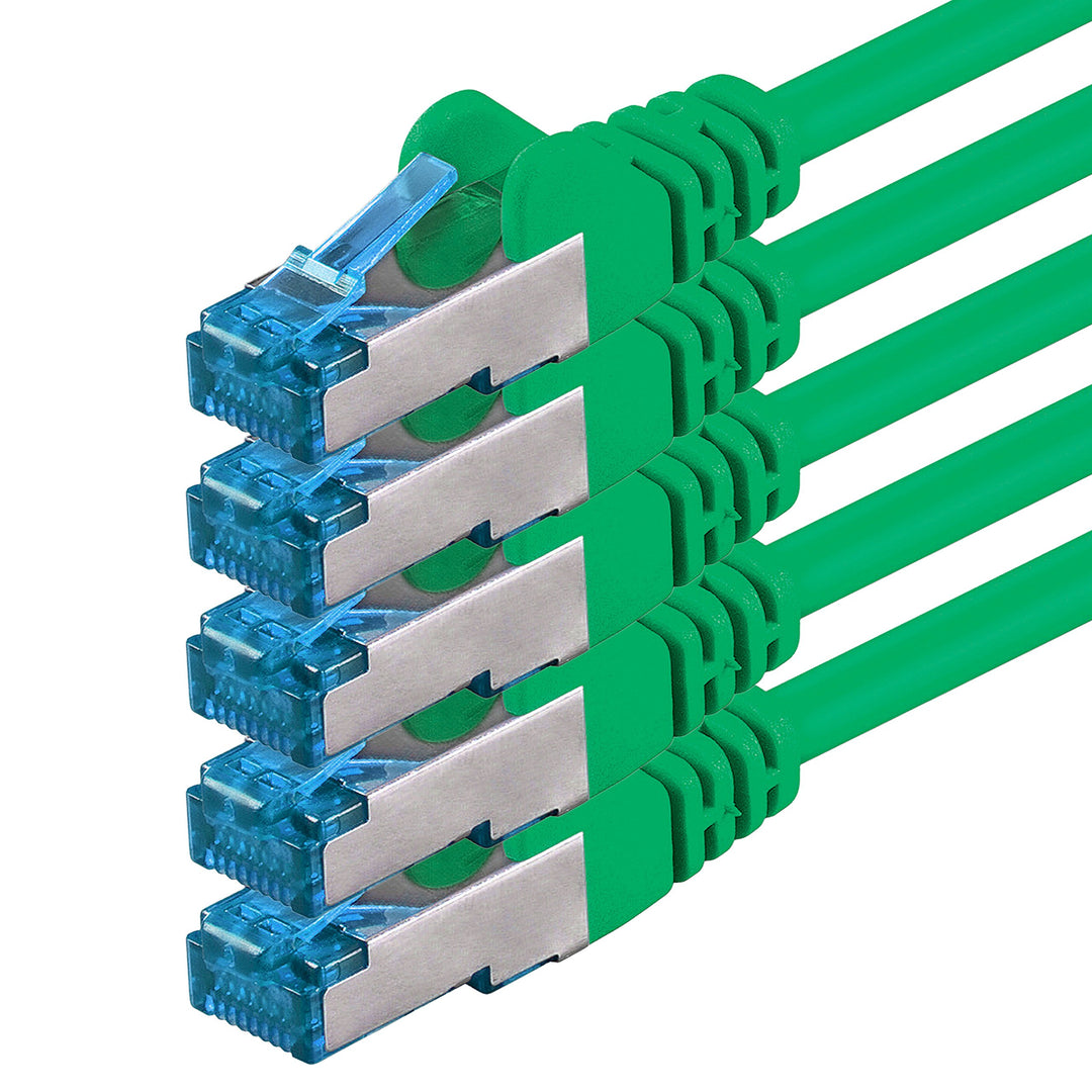 1aTTack.de 3 Meter - CAT6a - Netzwerkkabel grün - 5 Stück CAT 6 A Patchkabel 10000 Mbit s SFTP PIMF